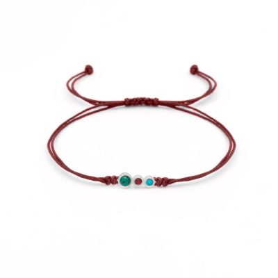 Birthstone Bracelet for Mom with Red String and Swarovski Crystals