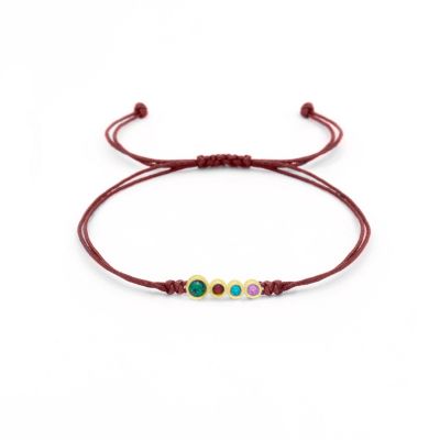 A Mother's Love Birthstone Bracelet - Red String [18K Gold Vermeil]