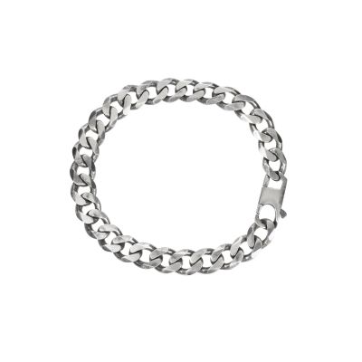 Classic Curb Chain Men Bracelet - Sterling Silver
