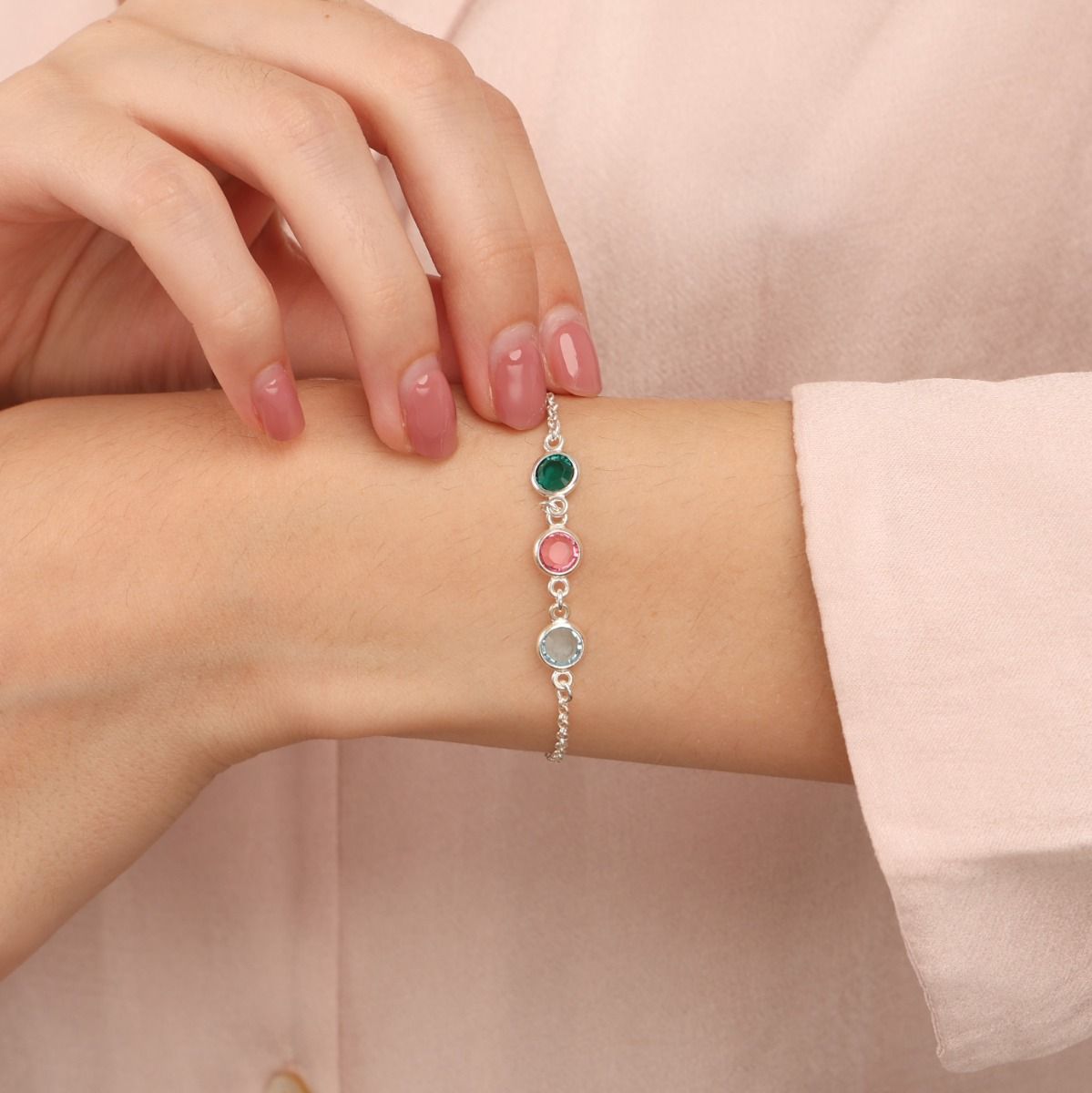 魔法のチャーム誕生石ブレスレット[スターリングシルバー]