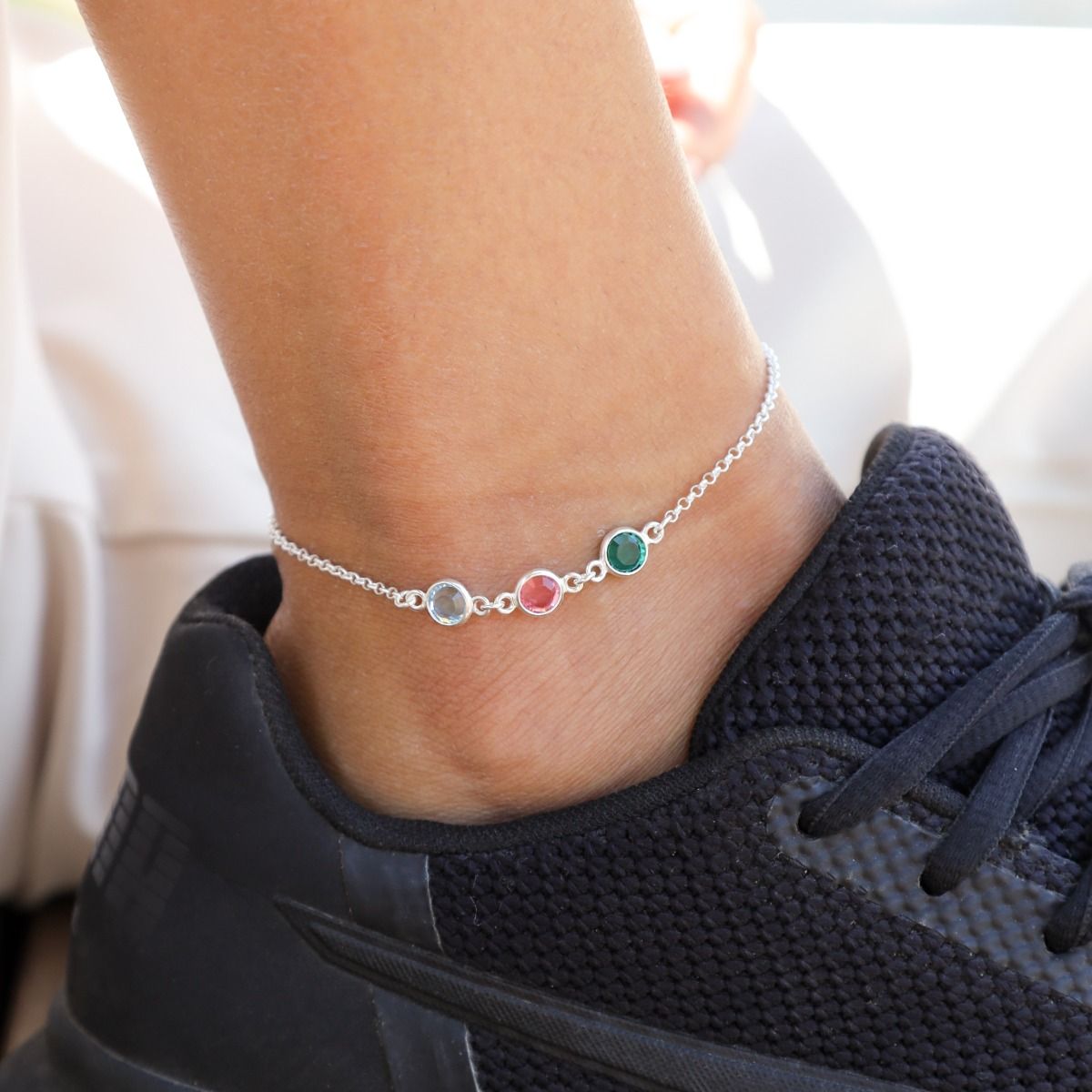 魔法のチャーム誕生石アンクレット[スターリングシルバー]