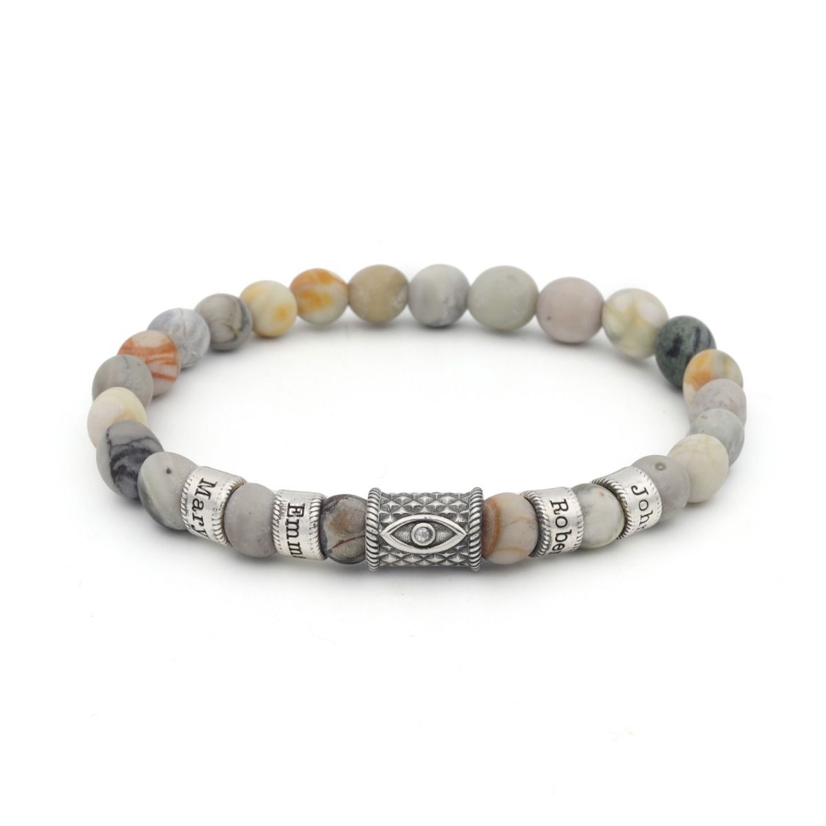 イビルアイピカソジャスパーレーデイス名入れブレスレット[スターリングシルバー]