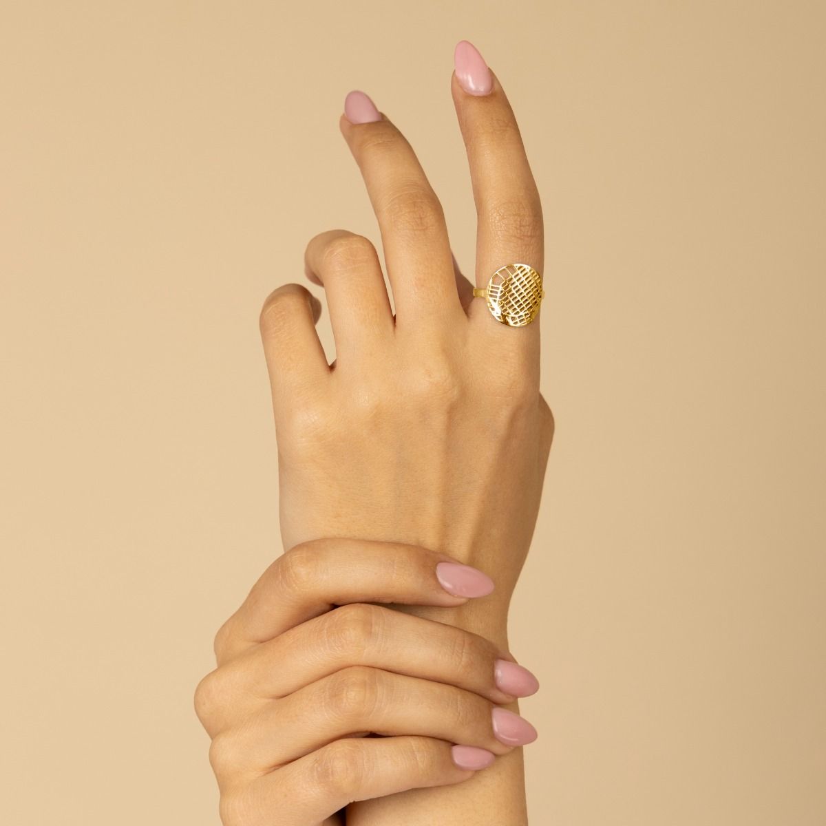 お好きな場所の地図リング　[１８Kゴールドヴェルメイユ］