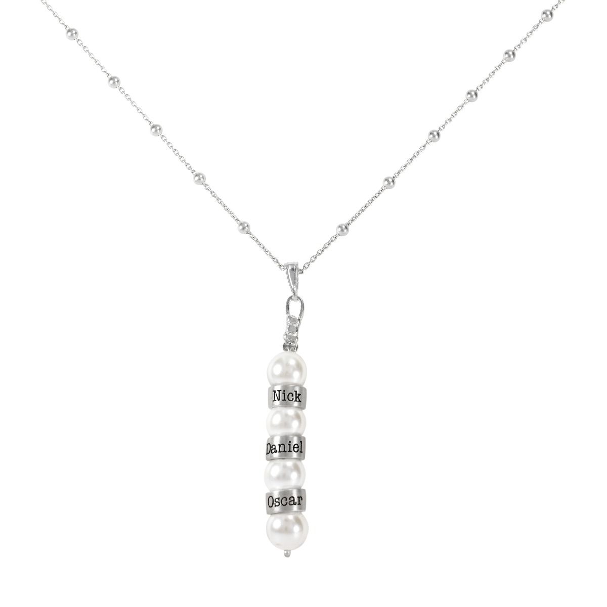真珠名入れネックレス［スターリングシルバー］