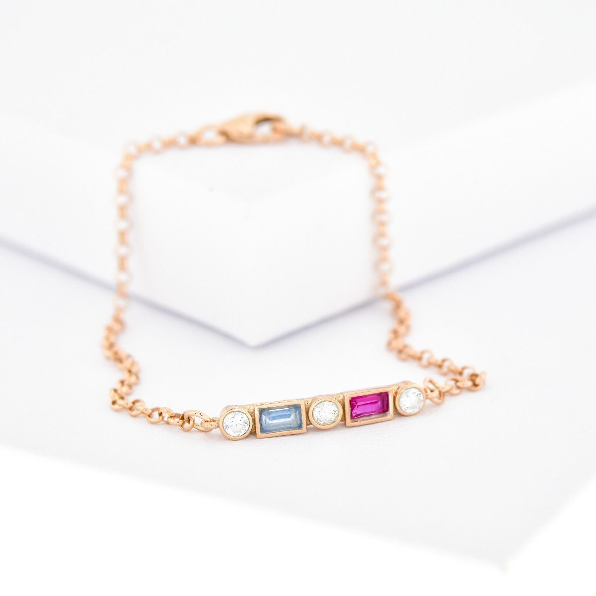 まばゆい愛 誕生石ブレスレット [ローズゴールドメッキ]