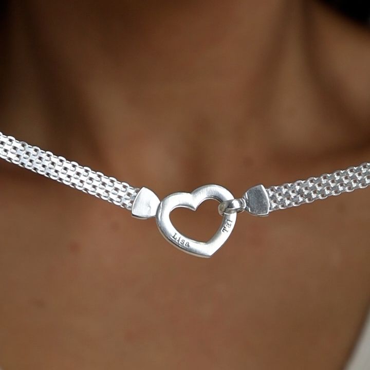 心の絆のミラノチェーン名入れネックレス［スターリングシルバー］by 