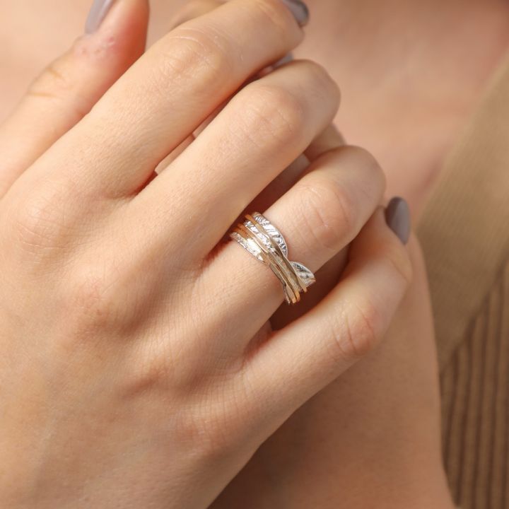 うりんページ スピナーリングSILVER925◇SIZE約19〜20号付属品A＆G（Gカード） USA