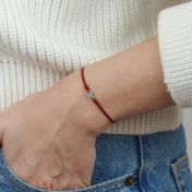 Birthstone Bracelet with Red String and 2 Swarovski Crystals