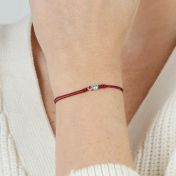 A Mother's Love Birthstone Bracelet - Red String with Silver