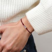 Birthstone Bracelet for Mom with Red String and Swarovski Crystals