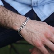 Men's Classic bracelet -  925 Sterling Silver 8" or 9" curb chain