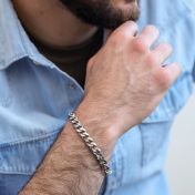 Curb Chain Bracelet for Men in 925 Sterling Silver