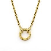  Father Circle Box Chain Name Necklace in 18 K Gold Plating