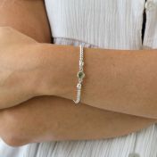 Birthstone bracelet enriched with Swarovski® crystals — Channel birthstones (6mm) of your choice