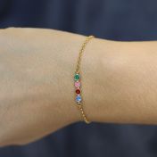 Talisa Stars Birthstone Bracelet for Women in 18K Gold Plating and Swarovski Crystals 