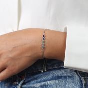 Talisa Stars Birthstone Bracelet in Silver with adjustable clasp 