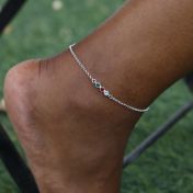Birthstone Anklet [Sterling Silver] with Swarovski crystals 
