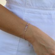 Knot Bracelet with Swarovski® birthstones and delicate rose gold chain 