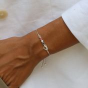Love Ties Birthstone Bracelet with Swarovski crystals [Sterling Silver]