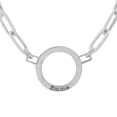 アンカー名入れネックレス[スターリングシルバー]