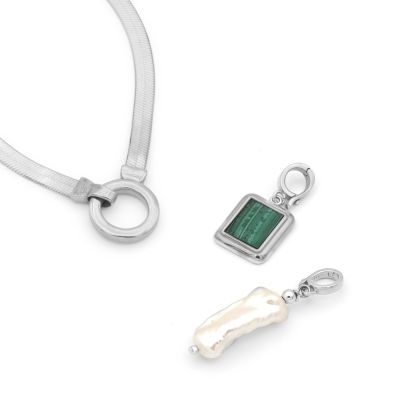 アリヤチャーム付きヘリンボーンネックレス［スターリングシルバー］