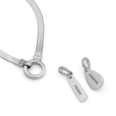 アリヤヘリンボーンネックレス・名入れ［スターリングシルバー］