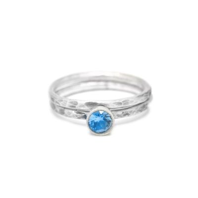 カリーナリング ・槌目仕上げビッグサークル［スターリングシルバー］