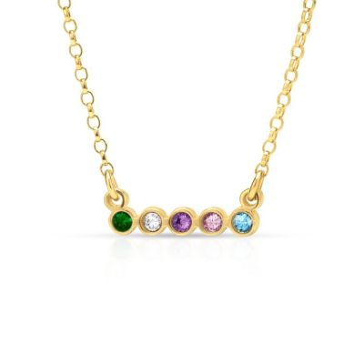 タリサ・スターズ誕生石ネックレス・横　[18Kゴールドメッキ]