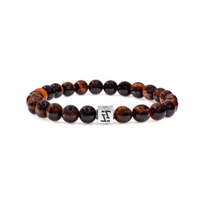 Red Tiger's Eye Stone Bead Bracelet - Stretch Bracelet