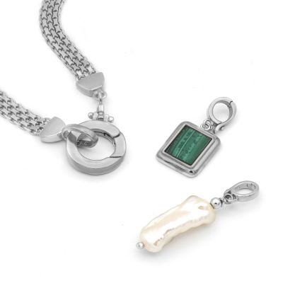 エマサークルネックレス［スターリングシルバー］・チャーム付き