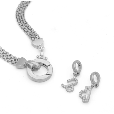 エマサークルネックレス［スターリングシルバー］・星座チャーム付き