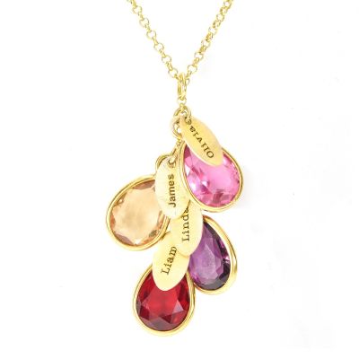 魔法の雨粒名入れネックレス[18Kゴールドメッキ]