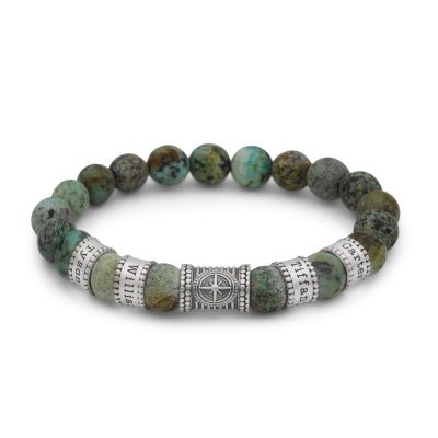 コンパストルコ石レーデイス名入れブレスレット［スターリングシルバー］