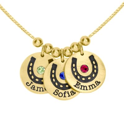 ラッキーチャーム名入ネックレス［１８Kゴールドメッキ］