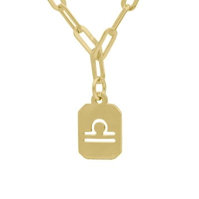 星座ペーパークリップ ネックレス [１８Kゴールドヴェルメイユ] 