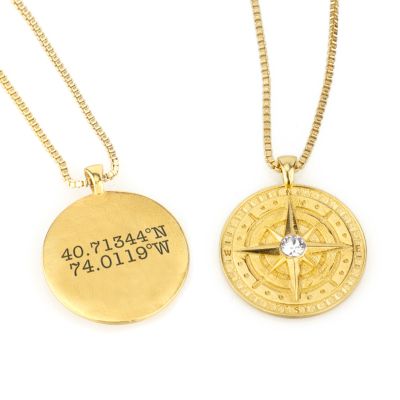 コーディネート付きコンパスレーデイスネックレス　[１８Kゴールドメッキ]