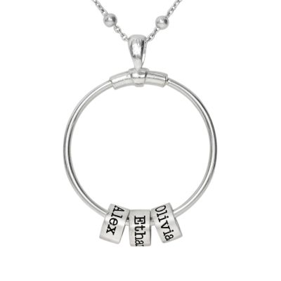 ファミリーサークル名入れネックレス[スターリングシルバー]
