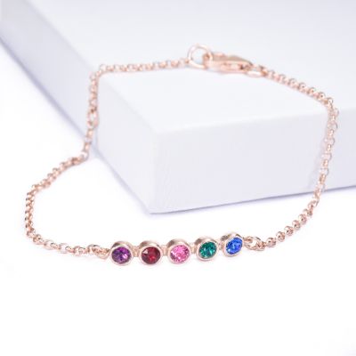 タリサ・スターズ誕生石アンクレット [18Kローズゴールドメッキ]