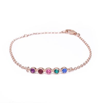 タリサ・スターズ誕生石アンクレット [18Kローズゴールドメッキ]