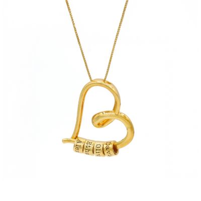 心の絆名入れネックレス[18Kゴールドメッキ]