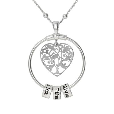 ハートと名入れチャームネックレス　[スターリングシルバー]