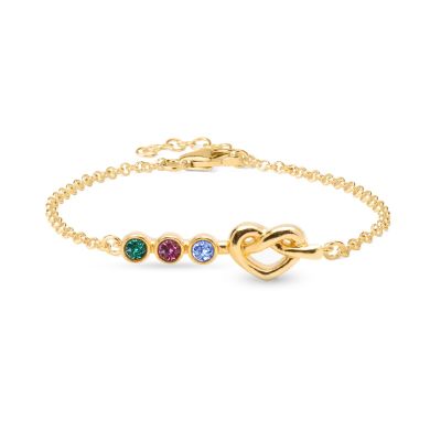 adjustable Birthstone bracelet with Swarovski Crystals in Gold Vermeil