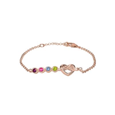 adjustable birthstone bracelet for mom with Swarovski Crystals -  Rose Gold Plated