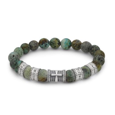 十字架トルコ石メンズ名入れブレスレット