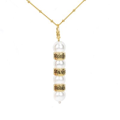 真珠名入れネックレス［ゴールドメッキ］