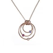 愛の世界誕生石ネックレス［ローズゴールドメッキ］