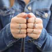 タリサ・スターズ誕生石リング[スターリングシルバー]