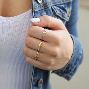 心の絆誕生石リング　[18Kゴールドヴェルメイユ]