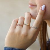 心の絆誕生石リング・ハート　[18Kゴールドメッキ]