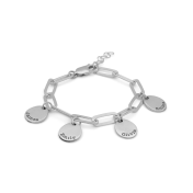 幸せのしずく名入れブレスレット[ペーパークリップスタイル/スターリングシルバー]